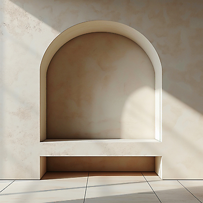 JPG 편집이미지 디자인 건축 벽 백그라운드 실내 그림자 사람없음 햇빛 공간 분위기 디지털합성 모던 아치 질감 편집소스 미니멀 비어있는 편집실사 AI포토 AI콘텐츠 컨셉 내부 태양 CG 파일형식