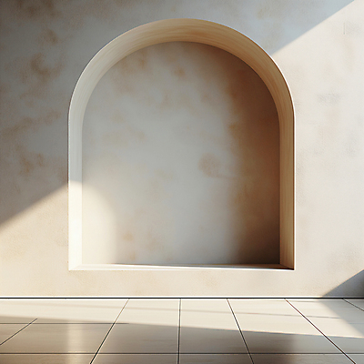 JPG 편집이미지 디자인 건축 벽 백그라운드 실내 그림자 사람없음 햇빛 공간 분위기 디지털합성 모던 아치 질감 편집소스 미니멀 비어있는 편집실사 AI포토 AI콘텐츠 컨셉 내부 태양 CG 파일형식