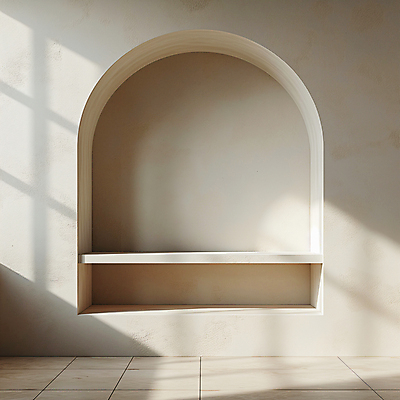 JPG 편집이미지 디자인 건축 벽 백그라운드 실내 그림자 사람없음 햇빛 공간 분위기 디지털합성 모던 아치 질감 편집소스 미니멀 비어있는 편집실사 AI포토 AI콘텐츠 컨셉 내부 태양 CG 파일형식