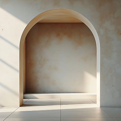 JPG 편집이미지 디자인 건축 벽 백그라운드 실내 그림자 사람없음 햇빛 공간 분위기 디지털합성 모던 아치 질감 편집소스 미니멀 비어있는 편집실사 AI포토 AI콘텐츠 컨셉 내부 태양 CG 파일형식