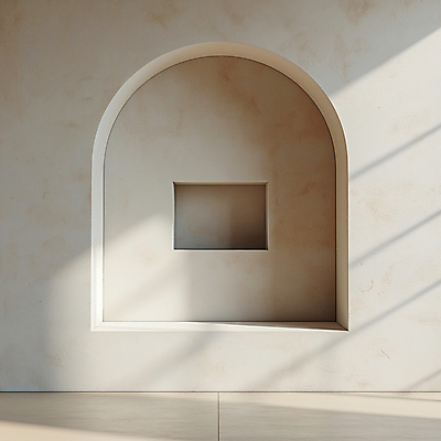 JPG 편집이미지 디자인 건축 벽 백그라운드 실내 그림자 사람없음 햇빛 사각형 공간 분위기 디지털합성 모던 아치 질감 편집소스 미니멀 비어있는 편집실사 AI포토 AI콘텐츠 도형 컨셉 내부 태양 CG 파일형식