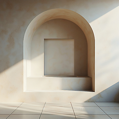 JPG 편집이미지 디자인 건축 벽 백그라운드 실내 그림자 사람없음 햇빛 사각형 공간 분위기 디지털합성 모던 아치 질감 편집소스 미니멀 비어있는 편집실사 AI포토 AI콘텐츠 도형 컨셉 내부 태양 CG 파일형식