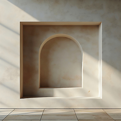 JPG 편집이미지 디자인 건축 벽 백그라운드 실내 그림자 사람없음 햇빛 사각형 공간 분위기 디지털합성 모던 아치 질감 편집소스 미니멀 비어있는 편집실사 AI포토 AI콘텐츠 도형 컨셉 내부 태양 CG 파일형식