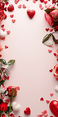 JPG 편집이미지 배너 백그라운드 프레임 사랑 사람없음 장식 빨간색 장미 로맨틱 낭만 하트 축하 디지털합성 편집소스 편집실사 AI포토 AI콘텐츠 모양 꽃 감정 컬러 컨셉 CG 파일형식