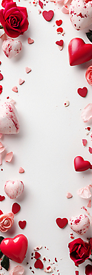 JPG 편집이미지 배너 꽃잎 백그라운드 프레임 사랑 사람없음 장식 빨간색 장미 로맨틱 낭만 하트 축하 디지털합성 편집소스 편집실사 AI포토 AI콘텐츠 모양 꽃 감정 컬러 컨셉 CG 파일형식