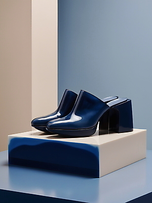 JPG 편집이미지 디자인 패션 구두 사람없음 남색 디지털합성 여성용 단상 편집소스 편집실사 AI포토 AI콘텐츠 컬러 신발 CG 파일형식