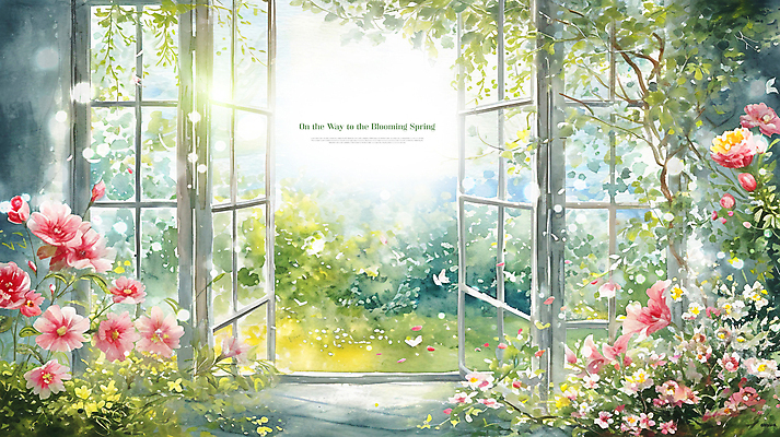 PSD 편집이미지 화초 봄꽃 자연 풍경 사람없음 빛 햇빛 문 풀잎 창가 이미지편집 식물 꽃 잎 창문 태양 봄 풀_식물 생태계 파일형식