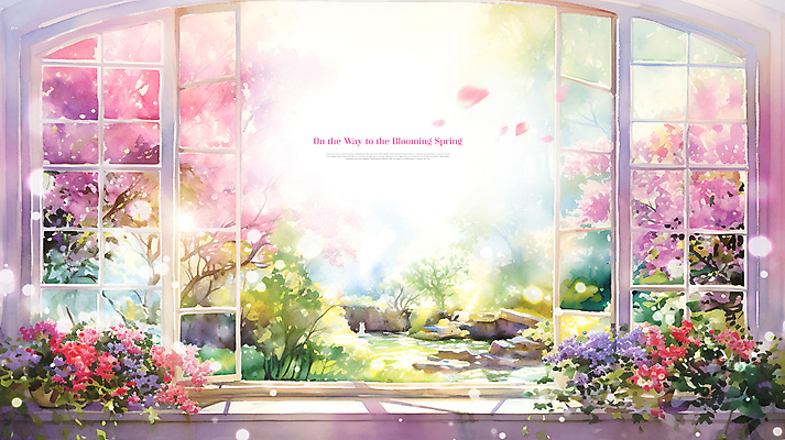 PSD 편집이미지 화초 봄꽃 자연 풍경 사람없음 빛 햇빛 문 풀잎 창가 이미지편집 식물 꽃 잎 창문 태양 봄 풀_식물 생태계 파일형식