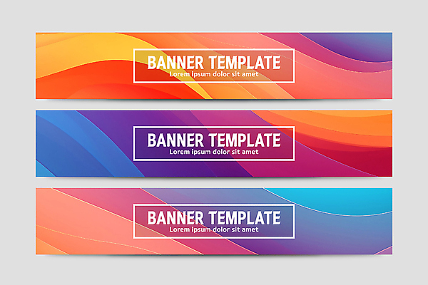 템플릿 디자인 배너 배너템플릿 가로배너 물결 백그라운드 곡선 그래픽백그라운드 추상 사람없음 그래픽 컬러풀 현수막 웨이브 배너세트 AI파일 선 컬러 무늬 가로 세트 파일형식 벡터