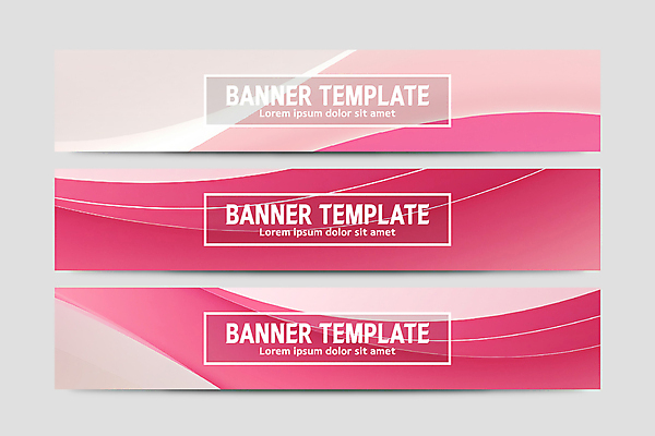 템플릿 배너 배너템플릿 가로배너 물결 분홍색 백그라운드 곡선 추상 사람없음 현수막 웨이브 심플 물결무늬 배너세트 AI파일 선 컬러 무늬 가로 세트 파일형식 벡터