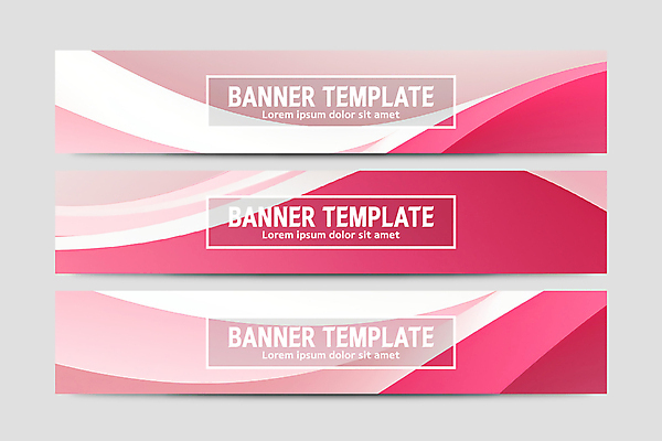 템플릿 배너 배너템플릿 가로배너 물결 분홍색 백그라운드 곡선 추상 사람없음 현수막 웨이브 심플 물결무늬 배너세트 AI파일 선 컬러 무늬 가로 세트 파일형식 벡터