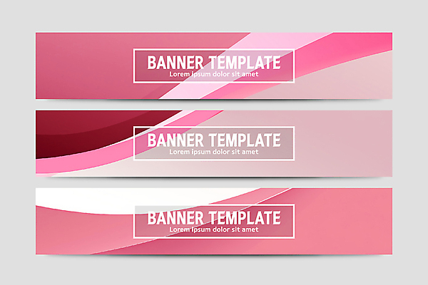 템플릿 배너 배너템플릿 가로배너 물결 분홍색 백그라운드 곡선 추상 사람없음 현수막 웨이브 심플 물결무늬 배너세트 AI파일 선 컬러 무늬 가로 세트 파일형식 벡터