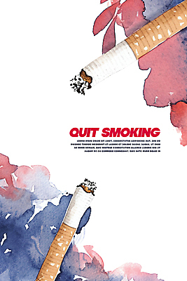 PSD 캠페인 일러스트 수채화 건강 타이포그라피 사람없음 연기 금연 담배꽁초 국내일러스트 문자 담배 사회이슈 파일형식