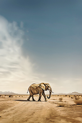 JPG 동물 구름 편집이미지 하늘 코끼리 산 초원 사람없음 편집실사 AI포토 AI콘텐츠 자연요소 포유류 CG 파일형식