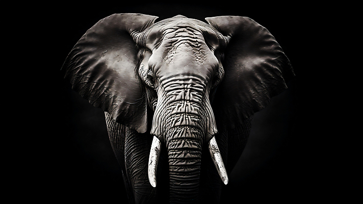 JPG 동물 편집이미지 코끼리 흑백 사람없음 편집실사 AI포토 AI콘텐츠 포유류 촬영기법 CG 파일형식