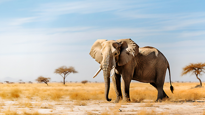 JPG 나무 동물 구름 편집이미지 하늘 코끼리 초원 사람없음 편집실사 AI포토 AI콘텐츠 자연요소 식물 포유류 CG 파일형식