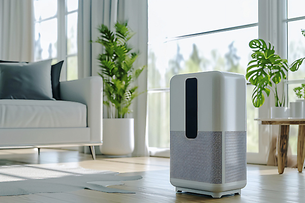 JPG 편집이미지 화분 화초 거실 창문 탁자 사람없음 전자제품 소파 카펫 가전제품 스마트 공기청정기 스마트홈 편집실사 AI포토 AI콘텐츠 식물 가구 컨셉 의자 CG 파일형식 AI_인공지능