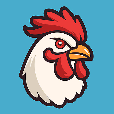 한마리 스티커 일러스트 사람없음 머리 닭 심볼 부리 닭벼슬 국내일러스트 AI파일 1 조류 신체부위 파일형식 벡터