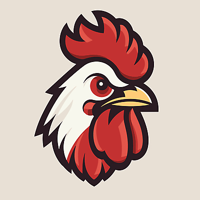 한마리 스티커 일러스트 사람없음 머리 닭 심볼 부리 닭벼슬 국내일러스트 AI파일 1 조류 신체부위 파일형식 벡터