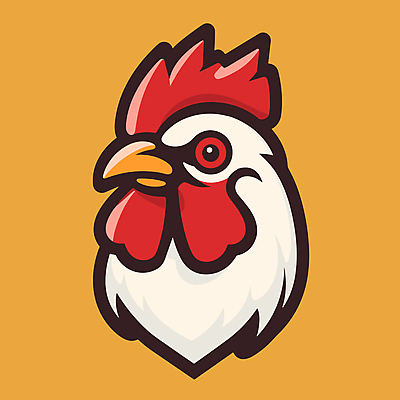 한마리 스티커 일러스트 사람없음 머리 닭 심볼 부리 닭벼슬 국내일러스트 AI파일 1 조류 신체부위 파일형식 벡터