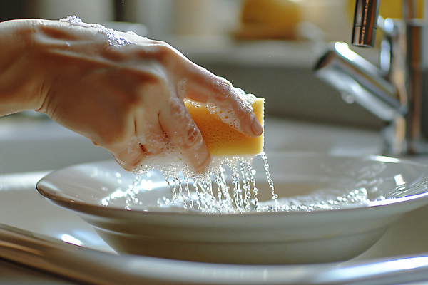 JPG 편집이미지 그릇 손 가사 신체부위 물 깨끗함 청결 거품 설거지 수세미 스펀지 편집실사 AI인물포토 AI콘텐츠 자연요소 식기 컨셉 사람 위생 CG 파일형식 AI포토