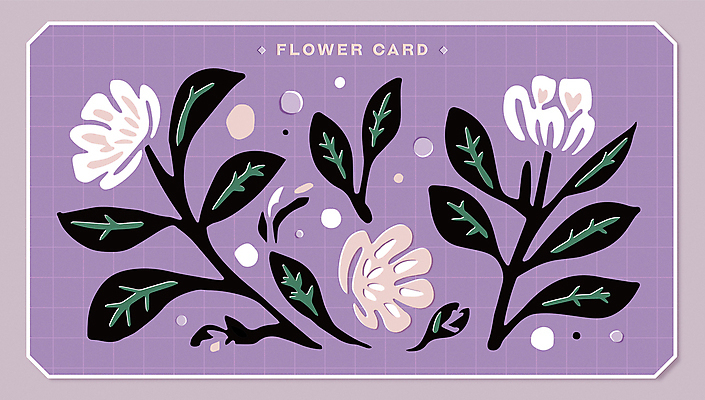 꽃 잎 일러스트 나뭇잎 사람없음 보라색 빈티지 풀 엽서 판화 국내일러스트 AI파일 식물 컬러 컨셉 미술 편지 파일형식 벡터