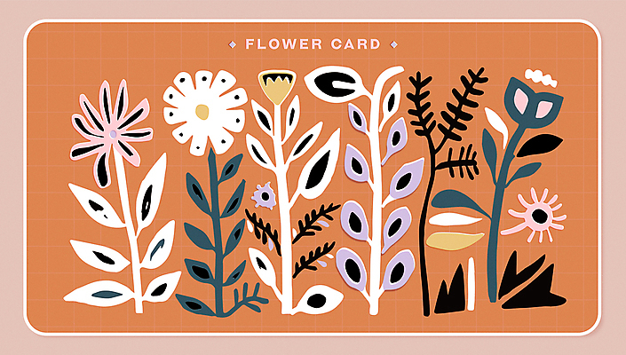꽃 잎 일러스트 나뭇잎 사람없음 주황색 빈티지 풀 엽서 판화 국내일러스트 AI파일 식물 컬러 컨셉 미술 편지 파일형식 벡터