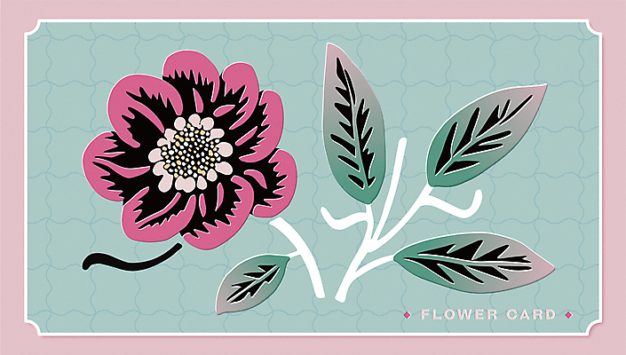 꽃 잎 일러스트 나뭇잎 사람없음 빈티지 풀 엽서 청록색 판화 국내일러스트 AI파일 식물 컬러 컨셉 미술 편지 파일형식 벡터