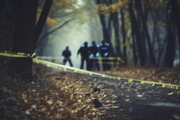 JPG 전신 편집이미지 여러명 금지 경찰 숲속 사건 디지털합성 테이프 사고현장 수사 폴리스라인 접근 편집실사 AI인물포토 AI콘텐츠 직업 다수 문구용품 사람 숲 CG 파일형식 AI포토