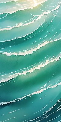 JPG 물결 파도 바다 일러스트 자연 사람없음 물 파란색 반짝임 햇빛 분위기 국내일러스트 AI일러스트 AI콘텐츠 자연요소 컬러 컨셉 모션 태양 생태계 파일형식