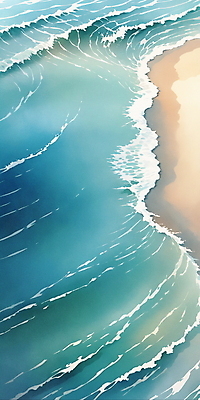 JPG 물결 파도 바다 일러스트 자연 사람없음 물 파란색 반짝임 햇빛 분위기 국내일러스트 AI일러스트 AI콘텐츠 자연요소 컬러 컨셉 모션 태양 생태계 파일형식