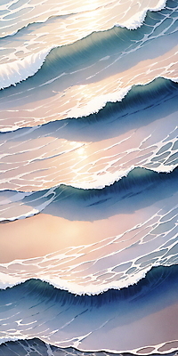 JPG 물결 파도 바다 일러스트 자연 사람없음 물 파란색 반짝임 햇빛 분위기 국내일러스트 AI일러스트 AI콘텐츠 자연요소 컬러 컨셉 모션 태양 생태계 파일형식