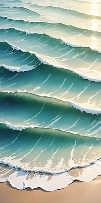 JPG 물결 파도 바다 일러스트 자연 사람없음 물 파란색 반짝임 햇빛 분위기 국내일러스트 AI일러스트 AI콘텐츠 자연요소 컬러 컨셉 모션 태양 생태계 파일형식