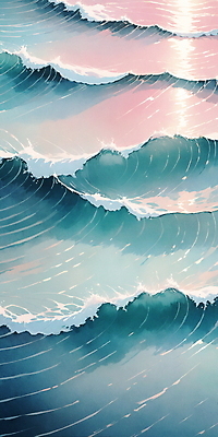 JPG 물결 파도 바다 일러스트 자연 사람없음 물 파란색 반짝임 햇빛 분위기 국내일러스트 AI일러스트 AI콘텐츠 자연요소 컬러 컨셉 모션 태양 생태계 파일형식