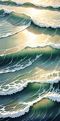 JPG 물결 파도 바다 일러스트 자연 사람없음 물 파란색 반짝임 햇빛 분위기 국내일러스트 AI일러스트 AI콘텐츠 자연요소 컬러 컨셉 모션 태양 생태계 파일형식