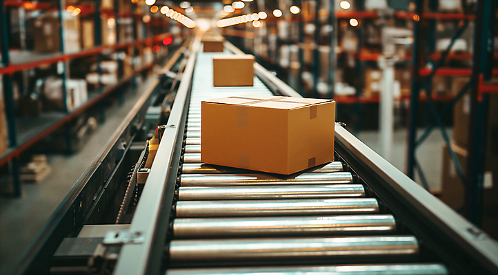 JPG 편집이미지 이동 공장 사람없음 택배 택배상자 물류창고 자동화 컨베어밸트 물류센터 편집실사 AI포토 AI콘텐츠 컨셉 공업 상자 기계 운송업 창고 CG 파일형식