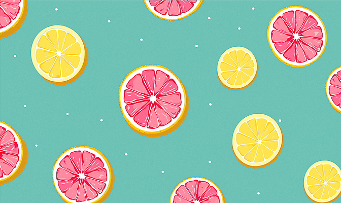 백그라운드 패턴 일러스트 단면 사람없음 물방울무늬 패턴백그라운드 레몬 자몽 민트색 국내일러스트 AI파일 컬러 무늬 과일 파일형식 벡터