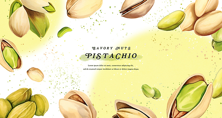 PSD 열매 백그라운드 일러스트 수채화 프레임 건강 사람없음 연두색 껍질 웰빙음식 피스타치오 국내일러스트 식물 웰빙 초록색 견과류 건강식 파일형식