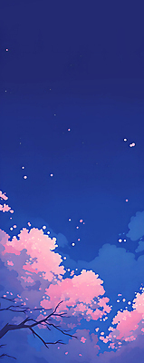 JPG 구름 꽃잎 백그라운드 야경 일러스트 자연 밤하늘 사람없음 파란색 봄 나뭇가지 벚나무 국내일러스트 AI일러스트 AI콘텐츠 자연요소 나무 계절 꽃 컬러 하늘 벚꽃 야간 생태계 파일형식 풍경_경치