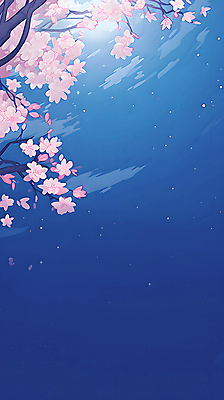 JPG 구름 꽃잎 백그라운드 야경 일러스트 자연 밤하늘 사람없음 파란색 봄 달 나뭇가지 벚나무 국내일러스트 AI일러스트 AI콘텐츠 자연요소 나무 계절 꽃 컬러 하늘 벚꽃 야간 생태계 파일형식 풍경_경치