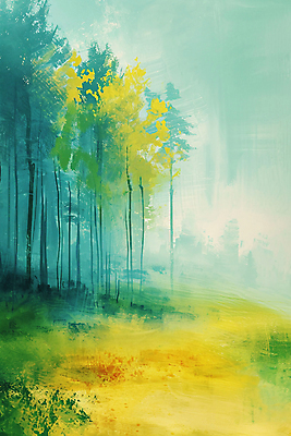 JPG 나무 백그라운드 일러스트 자연 풍경 사람없음 초록색 봄 숲속 숲 질감 유화 국내일러스트 AI일러스트 AI콘텐츠 식물 계절 컬러 미술 생태계 파일형식