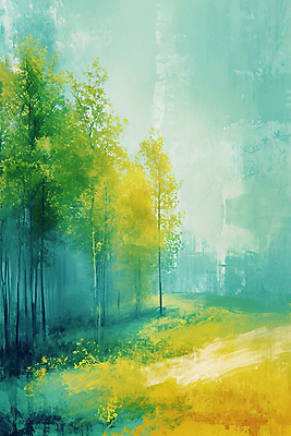 JPG 나무 백그라운드 일러스트 자연 풍경 사람없음 초록색 봄 숲속 숲 질감 유화 국내일러스트 AI일러스트 AI콘텐츠 식물 계절 컬러 미술 생태계 파일형식