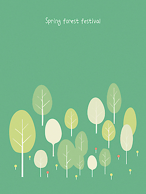 나무 백그라운드 일러스트 풍경 사람없음 봄 숲속 심플 미니멀 국내일러스트 AI파일 식물 계절 숲 파일형식 벡터