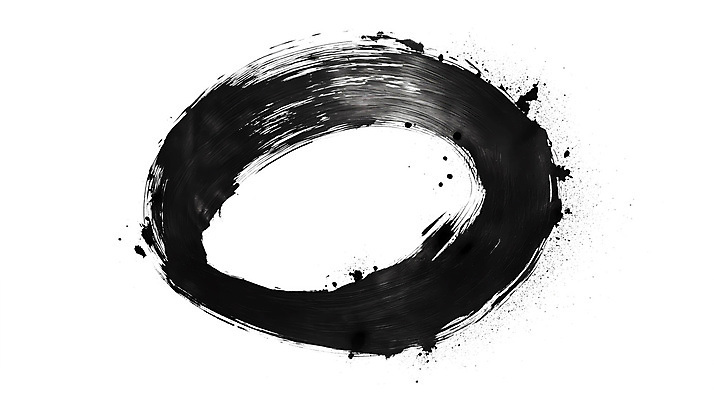 JPG 전통 일러스트 붓터치 서예 사람없음 검은색 원형 질감 심플 국내일러스트 AI일러스트 AI콘텐츠 도형 한국전통 컬러 파일형식