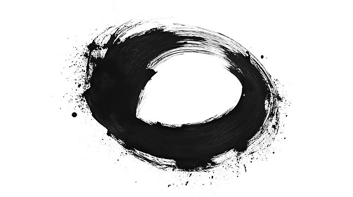 JPG 전통 일러스트 붓터치 서예 사람없음 검은색 원형 질감 심플 국내일러스트 AI일러스트 AI콘텐츠 도형 한국전통 컬러 파일형식