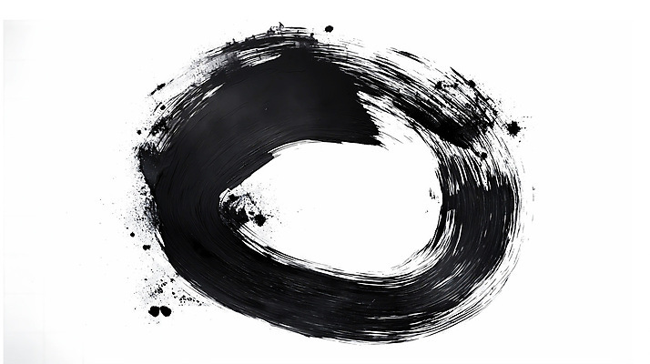 JPG 전통 일러스트 붓터치 서예 사람없음 검은색 원형 질감 심플 국내일러스트 AI일러스트 AI콘텐츠 도형 한국전통 컬러 파일형식