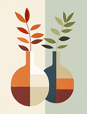 식물 일러스트 사람없음 장식 인테리어 꽃병 오브젝트 심플 감성 베이지색 정물화 미니멀 국내일러스트 AI파일 디자인 꽃 컬러 컨셉 그림 파일형식 벡터