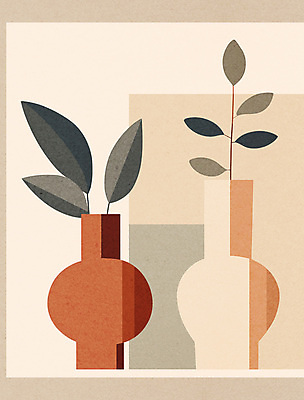 식물 일러스트 사람없음 장식 인테리어 꽃병 오브젝트 심플 감성 베이지색 정물화 미니멀 국내일러스트 AI파일 디자인 꽃 컬러 컨셉 그림 파일형식 벡터