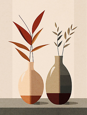 식물 일러스트 사람없음 장식 인테리어 꽃병 오브젝트 심플 감성 베이지색 정물화 미니멀 국내일러스트 AI파일 디자인 꽃 컬러 컨셉 그림 파일형식 벡터