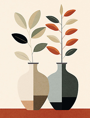 식물 일러스트 사람없음 장식 인테리어 꽃병 오브젝트 심플 감성 베이지색 정물화 미니멀 국내일러스트 AI파일 디자인 꽃 컬러 컨셉 그림 파일형식 벡터